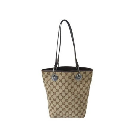 Gucci Tote Bag Handbag GG Canvas Beige Brown - Picture 1 of 8